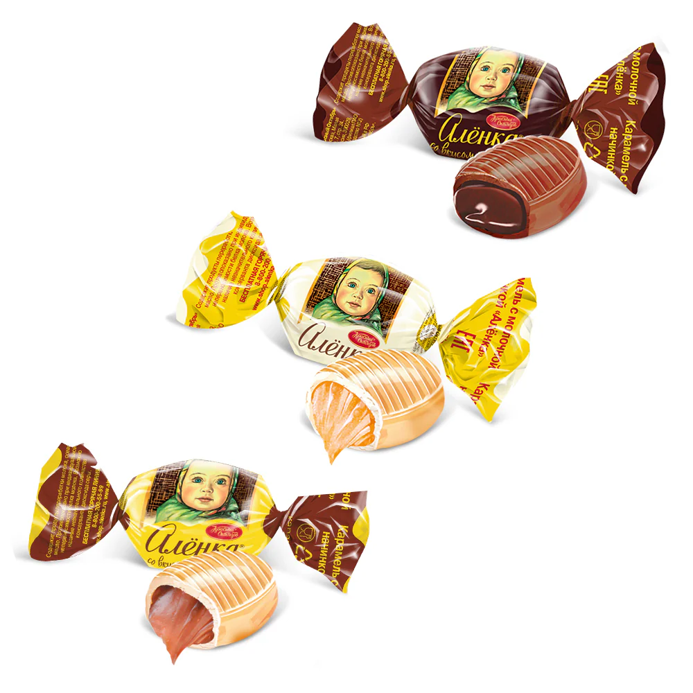 Assorted Cream Filled Caramel "Alyonka", Red October, 226g/ 7.97 oz