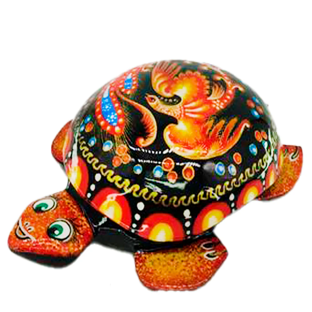 Designer Jewelry Box "Palekh Turtle Fire Bird" 11*8*3 cm