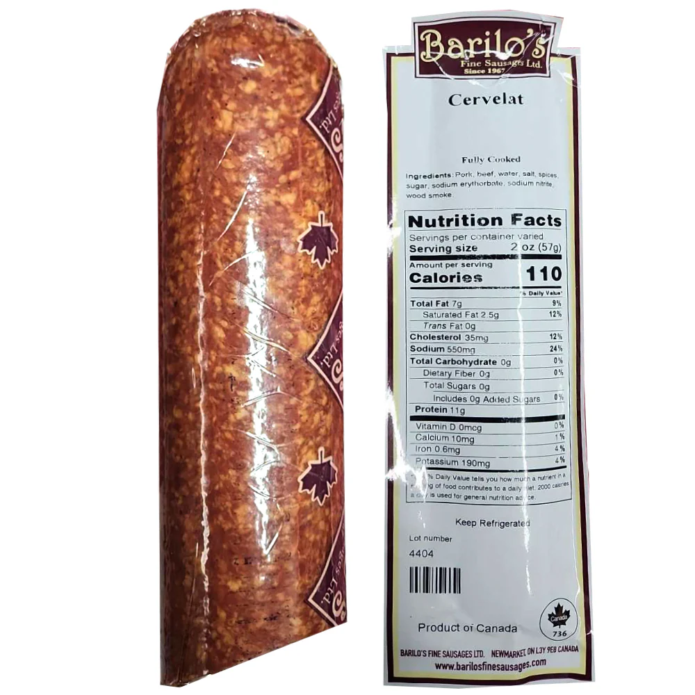 Fully Cooked Cervelat (Pre-Packed), Barillo's | Approx 1.1lb - Image 2