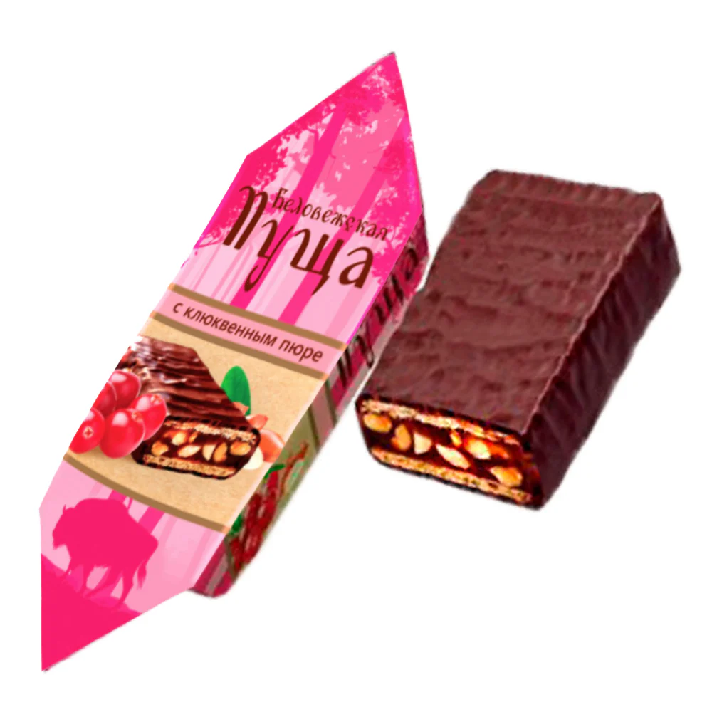 Glazed Candy with Cranberry Puree, Belovezhskaya Pushcha, Kommunarka, 450g/ 1lb