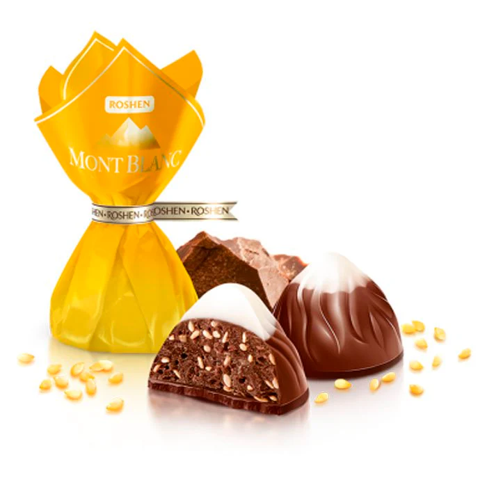 Mont Blanc Praline with Whole Hazelnuts, White and Dark Chocolate, 0.5 lb/ 226 g