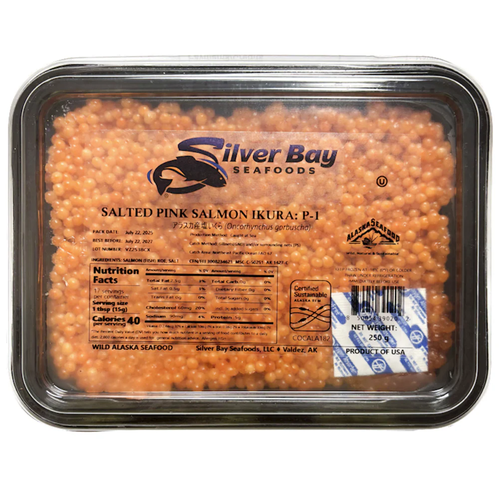 Pink Salmon Caviar Grade-P1, Silver Bay, 250g (8.82oz)