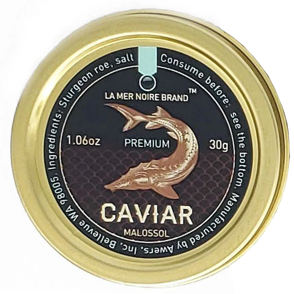 Premium Sturgeon Black Caviar, Malossol, 30g (1.06oz)