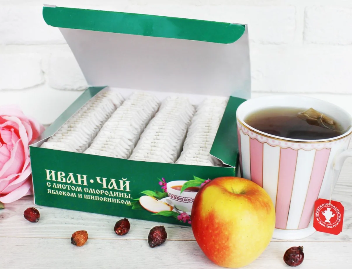 Russian Fireweed Ivan-tea w/ Currant Leaf, Apple and Rosehip, 100 tea bags with a label, 150 g/ 0.33 lb - Image 4