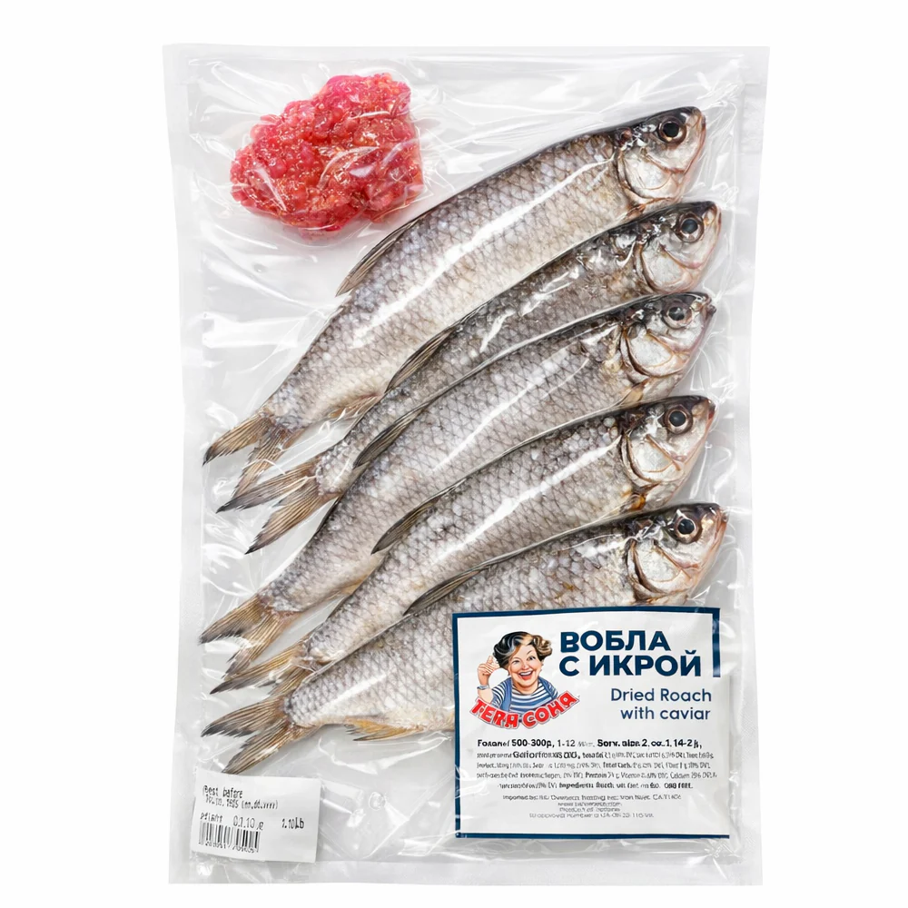 Vobla Dried with Roe, Tetya Sonya, 500g / 17.64 oz