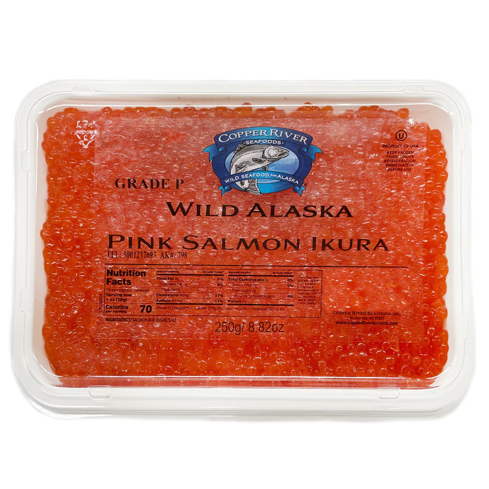 Wild Alaska Pink Salmon Caviar P, Copper River, 250g / 8.82 oz